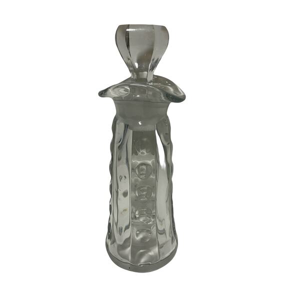 VTG Cruet Decanter Oil Vinegar Dressing Stopper 8.75" Clear Glass Early 1900s - Picture 9 of 11